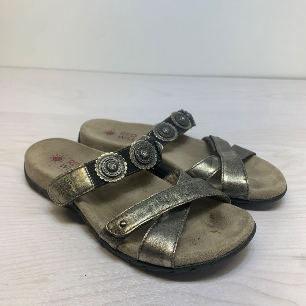 Women’s Taos Red Willow Collection Medallion Bronze leather slide sandals 6 / 37